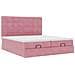 Struttura Letto Pouf con Materassi Rosa 160x200 cm Velluto - Foto miniatura 6