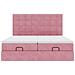 Struttura Letto Pouf con Materassi Rosa 160x200 cm Velluto - Foto miniatura 7