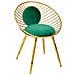 Sgabello Imbottita In Metallo Dorato Verde 55x46x70h - Foto miniatura 1