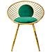 Sgabello Imbottita In Metallo Dorato Verde 55x46x70h - Foto miniatura 3