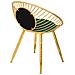 Sgabello Imbottita In Metallo Dorato Verde 55x46x70h - Foto miniatura 5