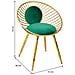 Sgabello Imbottita In Metallo Dorato Verde 55x46x70h - Foto miniatura 7