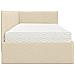 Struttura Letto Angolare con Materasso 2 pcs Crema Velluto - Foto miniatura 8