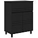 Mobiletto da bagno Nero 60 x 35 x 80 cm Legno ingegnerizzato - Foto miniatura 1