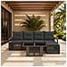 Set Divano da Giardino 6 pz Grigio e Grigio Scuro polyrattan - Foto miniatura 9
