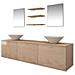 Set Mobili da Bagno 10 pz con Lavabo e Rubinetto Beige - Foto miniatura 3