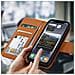 Custodia Iphone 12 Pro Max Porta Carte In Pelle Funzione Stand Premium Marrone - Foto miniatura 5
