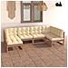 Set Divani Da Giardino 6 Pz Con Cuscini Legno Massello Di Pino - Foto miniatura 12