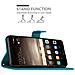 Custodia Compatibile Con Huawei Mate 9 In Blu Fiore - Coperchio Protettivo In Design Floreale Con Chiusura Magnetica, Funzione Stand E Slot Per Carte - Foto miniatura 4