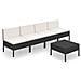 Set Divani Da Giardino 5 Pz Con Cuscini In Polyrattan Nero - Foto miniatura 2