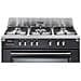 Cucina Elettrica MEM 965 NX ED 5 Fuochi a Gas Forno Elettrico Multifunzione Termoventilato Dimensioni 90 x 60 cm Colore Nero/ Acciaio Inossidabile Serie Mastercook  - Foto miniatura 2
