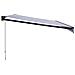 Tenda Da Sole Retrattile Blu E Bianca 5x3 M Tessuto E Alluminio - Foto miniatura 3