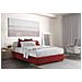 Letto Matrimoniale Grace, Letto Contenitore Con Rivestimento In Tessuto, 100% Made In Italy, Apertura Frontale, Con Materasso Cm 160x200 Incluso, Rosso - Foto miniatura 1