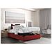 Letto Matrimoniale Grace, Letto Contenitore Con Rivestimento In Tessuto, 100% Made In Italy, Apertura Frontale, Con Materasso Cm 160x200 Incluso, Rosso - Foto miniatura 2