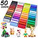 Argilla Polimerica, 50 Colori Argilla Da Modellare, Cottura Al Forno, Kit Di Argilla Creativa Con 19 Strumenti Di Argilla E 10 Tipi Di Accessori, Non Tossico, Non Appiccicoso, Ideale Regalo Di Argilla Artigianale Fai-da-te Per Bambini Adulti - Foto miniatura 3