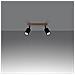 Lampada A Soffitto Verdo 2 Nero Sl. 1291 - Moderno Lampade Da Soffitto Legno Nero 17.5x46x30 Cm - Foto miniatura 3