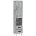 Credenza Grigio Cemento 34,5x34x180 Cm In Legno Multistrato - Foto miniatura 2