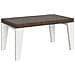 Tavolo Allungabile 90x160/420 Cm Naxy Mix Piano Bianco Frassino - Gambe Noce - Noce /bianco Frassino - Foto miniatura 4