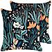Set Di 2 Cuscini Osmunda Velluto 45 X 45 Cm Nero Trama Floreale - Foto miniatura 2