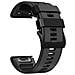 Cinturini Per Orologi In Silicone Morbido Da 26 Mm Per Garmin Fenix 6x /fenix7x / 7x Pro, Coros Black - Foto miniatura 1
