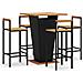 Set Bar Giardino 5 pz Nero Polyrattan e Legno Massello Acacia - Foto miniatura 1