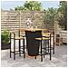 Set Bar Giardino 5 pz Nero Polyrattan e Legno Massello Acacia - Foto miniatura 6