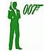 James Bond 007 - Adesivo Prespaziato - Colore Verde - 15cm - Foto miniatura 1