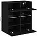 Mobile TV a Parete con Luci LED Nero 58,5x30x60,5 cm - Foto miniatura 3