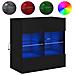 Mobile TV a Parete con Luci LED Nero 58,5x30x60,5 cm - Foto miniatura 1