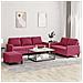 Set di Divani 3 pz con Cuscini Rosso Vino in Velluto - Foto miniatura 2