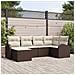 Set Divano da Giardino 6 Pezzi con Cuscini Marrone Polyrattan - Foto miniatura 2