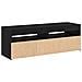 Mobile TV  con LED Rovere Nero 120x35x40 cm Legno ingegnerizzato - Foto miniatura 3