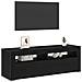 Mobile TV  con LED Rovere Nero 120x35x40 cm Legno ingegnerizzato - Foto miniatura 4