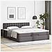 Struttura Letto Pouf con Materasso Grigio 160x200 cm Similpelle - Foto miniatura 3