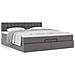 Struttura Letto Pouf con Materasso Grigio 160x200 cm Similpelle - Foto miniatura 4