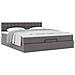 Struttura Letto Pouf con Materasso Grigio 160x200 cm Similpelle - Foto miniatura 5