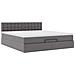 Struttura Letto Pouf con Materasso Grigio 160x200 cm Similpelle - Foto miniatura 6