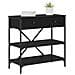 Tavolo Console Rovere Nero 75x34.5x75 cm Legno Compatto - Foto miniatura 3