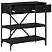 Tavolo Console Rovere Nero 75x34.5x75 cm Legno Compatto - Foto miniatura 4