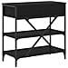 Tavolo Console Rovere Nero 75x34.5x75 cm Legno Compatto - Foto miniatura 7