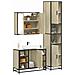 Set Mobili da Bagno 3 pz Rovere Sonoma in Legno Multistrato - Foto miniatura 2
