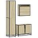 Set Mobili da Bagno 3 pz Rovere Sonoma in Legno Multistrato - Foto miniatura 7