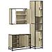 Set Mobili da Bagno 3 pz Rovere Sonoma in Legno Multistrato - Foto miniatura 8