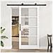 Porta scorrevole con set di accessori 'ORKDAL'in legno massello bianco e vetro - Foto miniatura 2