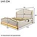 Letto Imbottito Idraulico 160x200cm, Letto Matrimoniale Con Illuminazione Led E Connessione Di Ricarica Usb-c, Letto Contenitore E Lettino Con Rete A Doghe, Velluto, Beige, Con Materasso - Foto miniatura 3