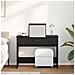 Toeletta con Specchio Rovere Nero 100x45x76 cm - Foto miniatura 4