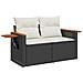 Set Divano da Giardino 10 pcs Nero e crema 90 x 55 x 71 cm - Foto miniatura 6