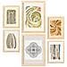Set Di 6 Stampe Stampa Di Linee Nella Collezione Di Stampe Decorative Estetiche Etniche Per Pareti Di Casa A3 & A4 Telaio In Legno Chiaro - Foto miniatura 1