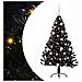 Albero di Natale artificiale con luci integrate Nero 150 cm PVC - Foto miniatura 1
