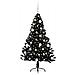 Albero di Natale artificiale con luci integrate Nero 150 cm PVC - Foto miniatura 3